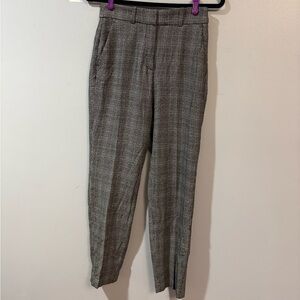 H&M Women's Gray Checkered Ankle Pants